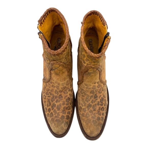 Old Gringo Mexicans Adala Heeled Ankle Leopard Print Suede Boots 7.5 Distressed - Picture 3 of 15